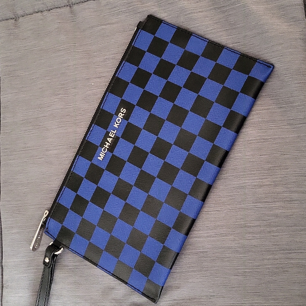 MK Black and Blue Wristlet